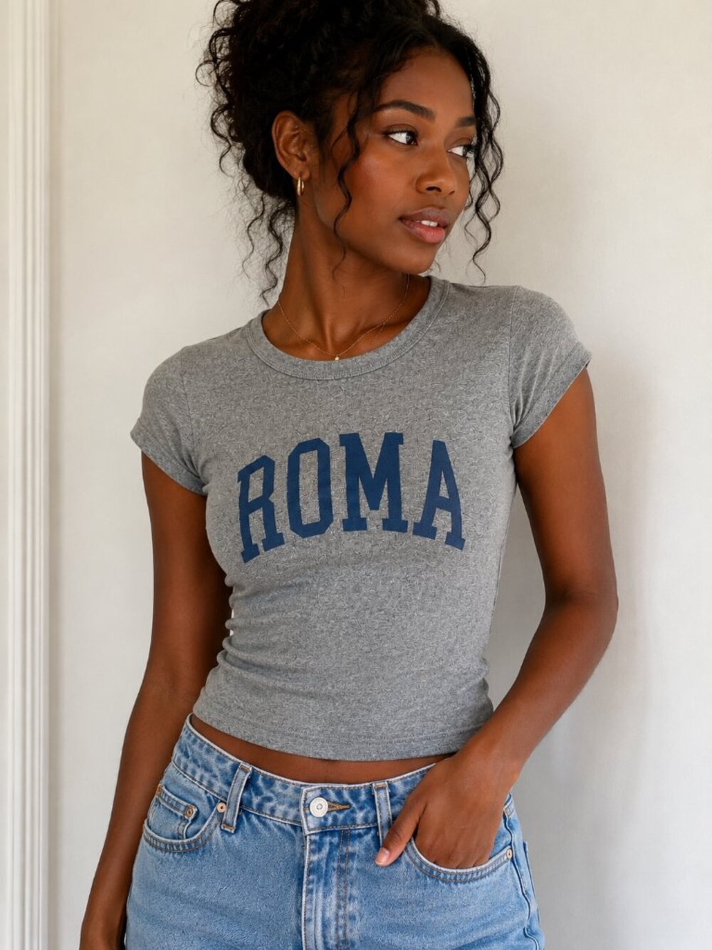Brandy Melville John Galt Gray Crewneck Tee NWOT